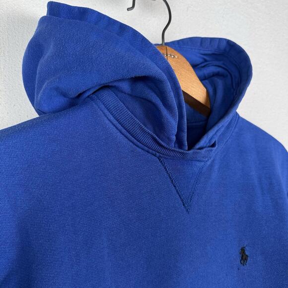 Vintage 90’s Polo Ralph Lauren Boys After‎ Hood Sweatshirt Hoodie M (12-14) Blue - Picture 2 of 9